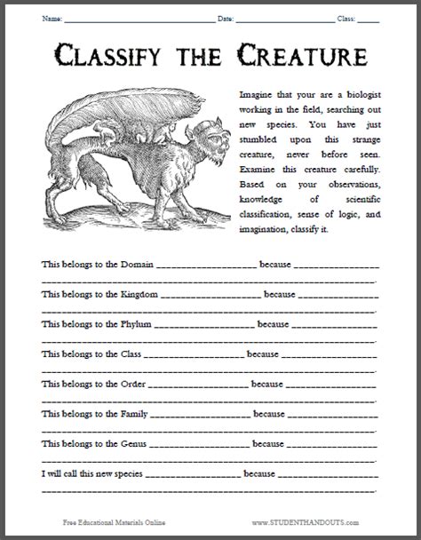Image result for Classification Worksheet TES KS2