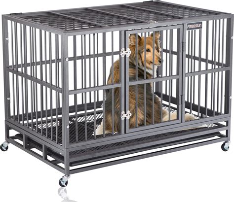 Amazon.com : 46 Inch Heavy Duty Indestructible Dog Crate Cage Kennel ...