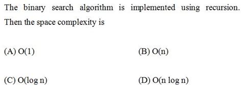 Algorithms: binary search space complexity