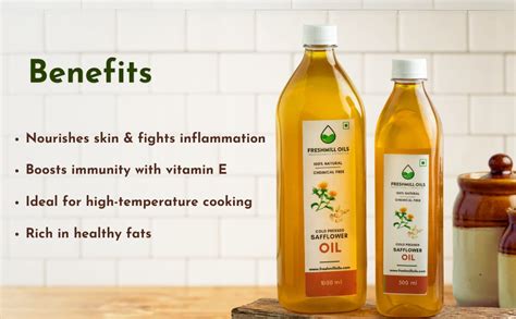 Freshmill Oils Cold Pressed Safflower Oil Kusube Oil 100% Natural Kachi ...