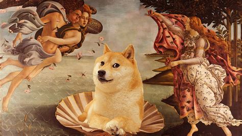 Download Birth Of Venus Doge Painting Wallpaper | Wallpapers.com