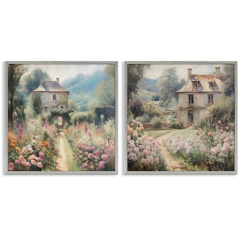 Ophelia & Co. Quaint French Country Garden 2 PC Giclee Art Set by RileyB | Wayfair - painting of quaint french cafe