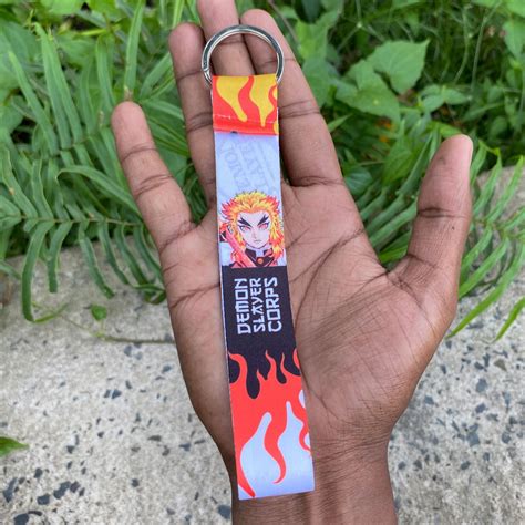 Demon Slayer Rengoku Handmade Cloth Premium Strap Keychain Keyring ...