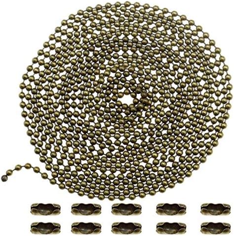 SING F LTD 10 Feet Bead Clasp Ball Connector Chain with 10x Connectors ...