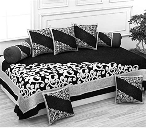 Fresh From Loom Velvet Floral 500 TC Diwan Set Black - 1 Single ...