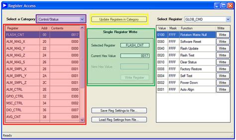 ADIS16210 EVALUATION ON THE EVAL-ADIS [Analog Devices Wiki]