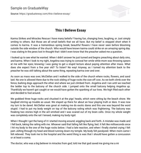 This I Believe Essay