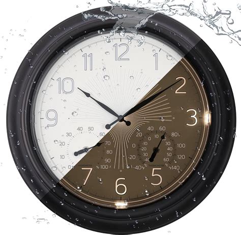 Amazon.com: Vigorwise Outdoor Wall Clock, 18 Inch Illuminated Outdoor ...