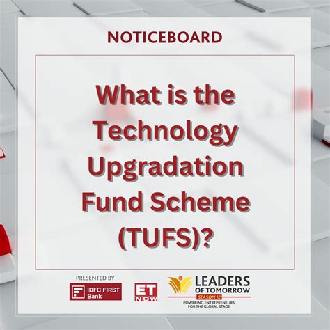 The Tech Upgradation Fund Scheme (TUFS) is a game-changer for ...