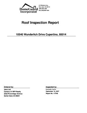 Fillable Online roof inspection report form pdf indiana Fax Email Print ...