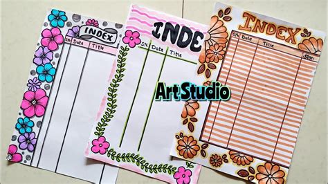 Image result for Index Page Design for Project File