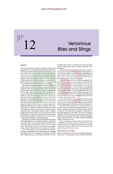 Clinical Toxicology - Snake Bites venemous snakes - Pharmadost - SNAKES ...
