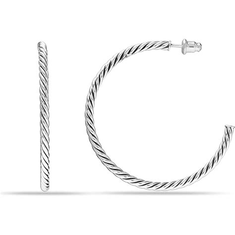 LeCalla - Buy 925 Sterling Silver Antique Sculpted Cable Hoop Earrings ...