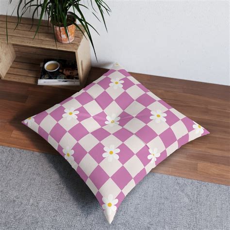 Pink Floor Pillow, Square Tufted | Floor Pillow | Floor Pillow Square ...