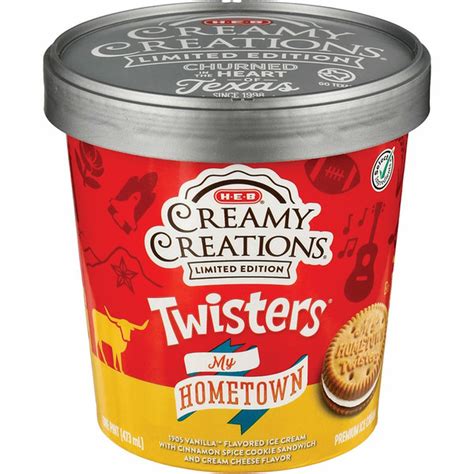 H-E-B Creamy Creations Select Ingredients My Hometown Twisters Ice ...