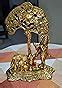 Buy eCraftIndia Lord Krishna Playing Flute Under Tree with Golden Cow ...