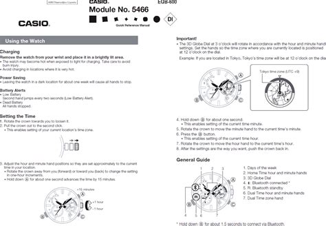 Image result for Casio Watch User Guide