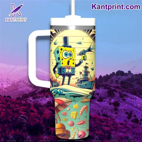 SpongeBob SquarePants Cartoon Custom Stanley Cup 40 oz 30 oz Tumbler ...