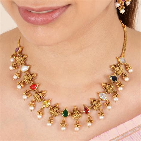 Gold Plated Navaratna Jewellery Online | 92.5 Gold Plated Silver ...