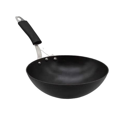 Trilonium Iron Kadhai | Chinese Wok (24 cm | 2.25 litres), Black ...