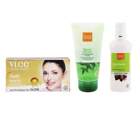 VLCC Gold Single Facial Kit, 60g and Cocoa Butter Body Lotion, 100ml ...
