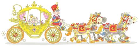 Mała księżniczka podróżująca po baśniowym królestwie w swoim złotym ...