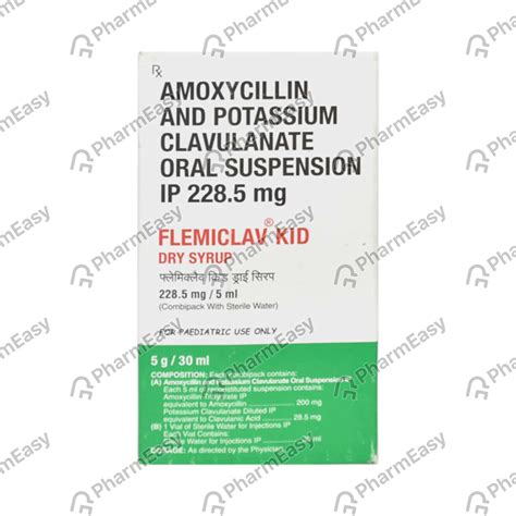 Flemiclav Kid Bottle Of 30ml Dry Syrup: Uses, Side Effects, Price ...