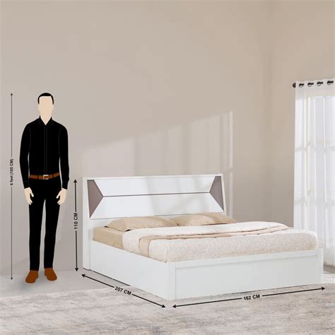 Buy Quadro Edge Queen Bed with Box Storage - White from Home Centre at ...