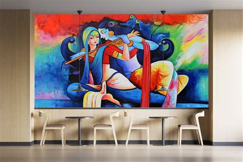 Multicolour Radha Krishna Wallpaper – Myindianthings