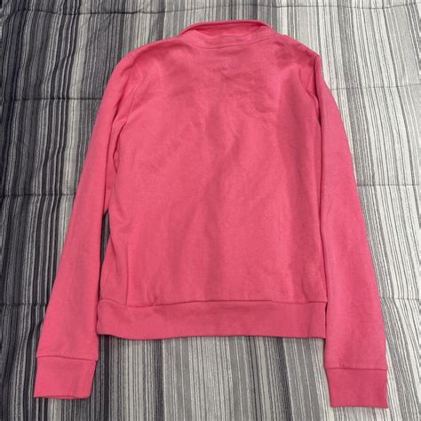 Victorias secret PINK pink half zip up sweatshirt... - Depop