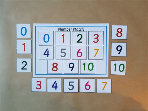 Number match worksheet number matching game educational preschool ...