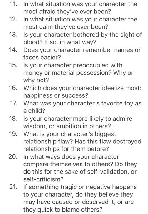 Character Development Questions 的图像结果