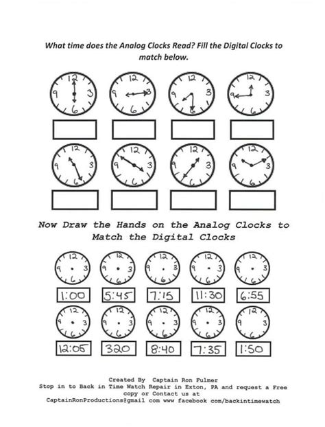 Clock Worksheet 的图像结果