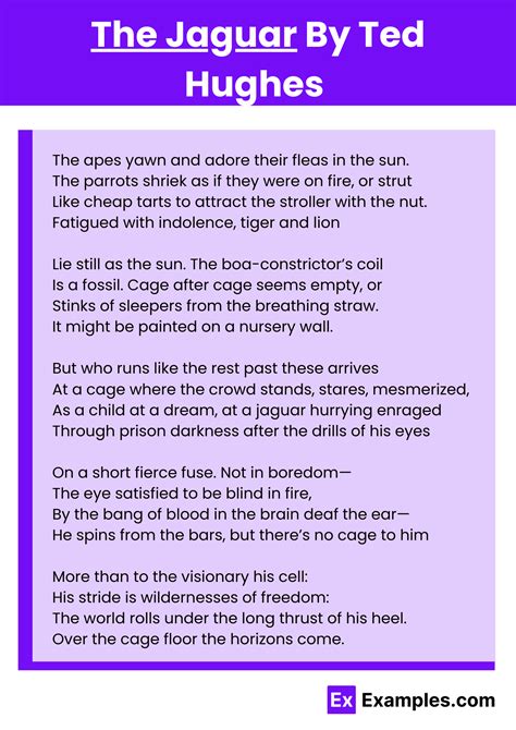The Jaguar Poem by Ted Hughes to Download