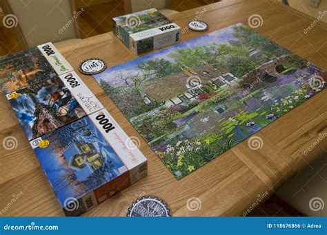 Different Types of Puzzle`s Games on a Table Stock Photo - Image of ...
