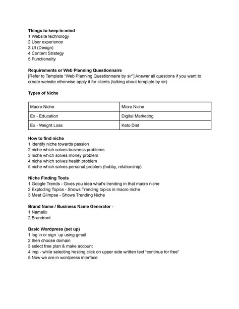 Website Planning + Structure - Things to keep in mind 1 Website ...