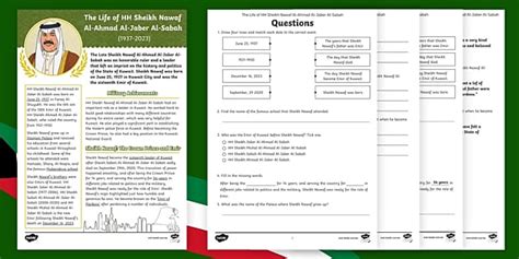 The Life of Sheikh Nawaf - Reading Comprehension Activity