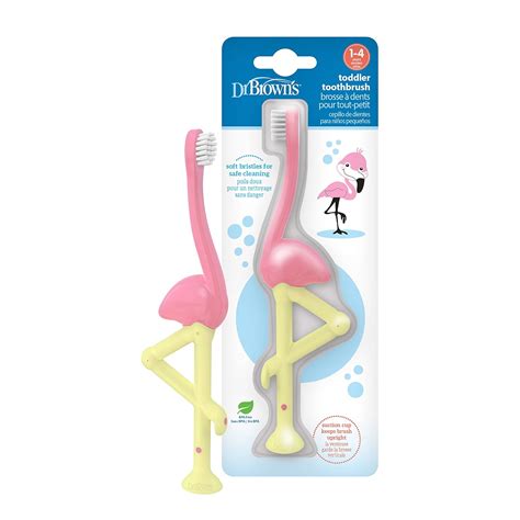 Dr. Brown's Toddler And Baby Manual Toothbrush, Flamingo, 1 Count ...