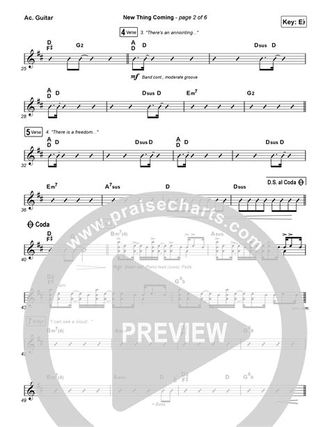 New Thing Coming Acoustic Guitar Sheet Music PDF (Elevation Worship ...