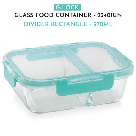 Glock Glass Food Divider Rectangle Container with Break-Free Detachabl ...