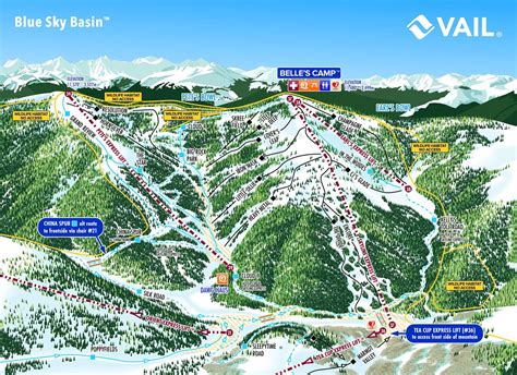 Vail (blue Sky Basin) Resort Licensed Trail Map - Medium Canvas Print ...