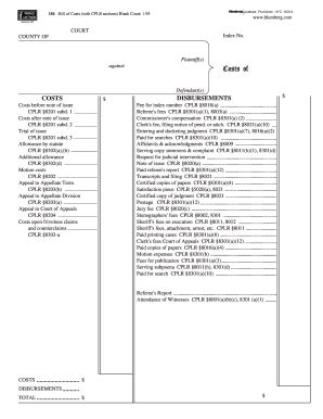 Bill Of Costs - Fill Online, Printable, Fillable, Blank | pdfFiller