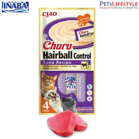 Churu Hairball Control Tuna Cat Treat | Hydrating Creamy Hairball ...