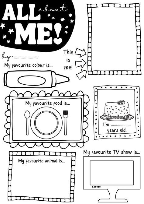 All About Me Printable Worksheets - 50 FREE Printables | Printabulls ...