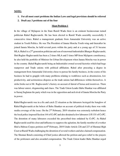 CDoc Moot Court Problems for III LLB - NOTE: For all moot court ...