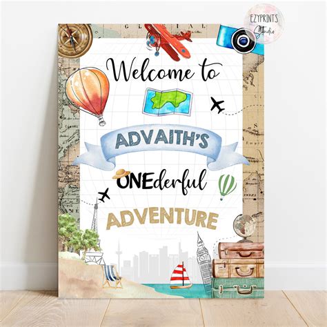 Travel Theme Birthday Party Welcome Board – Ezyprints Studio