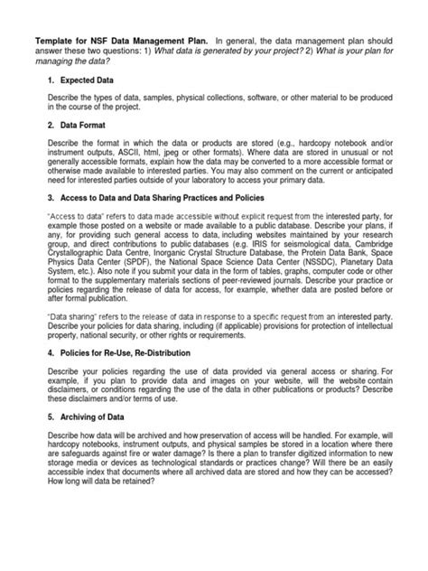 Image result for Data Management Plan Template