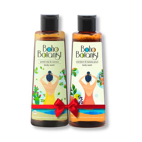Boho Botanist Green Tea & Mandarin Body Wash Duo | Deep Cleanse + Nour
