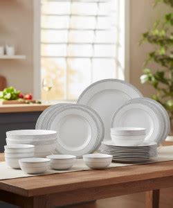 cello Pack of 27 Opalware Feather Grace Opalware Dinner set | Microwave ...