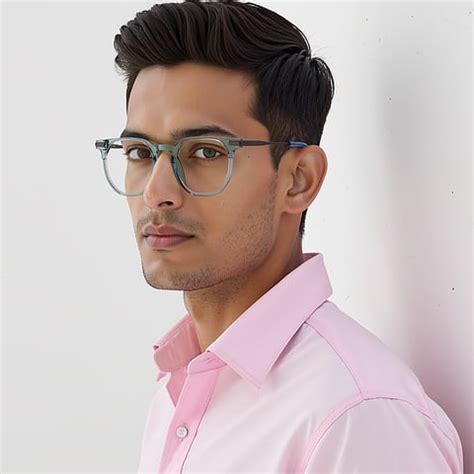 Green Transparent Gunmetal Blue Full Rim Geometric Lenskart Air fusion ...